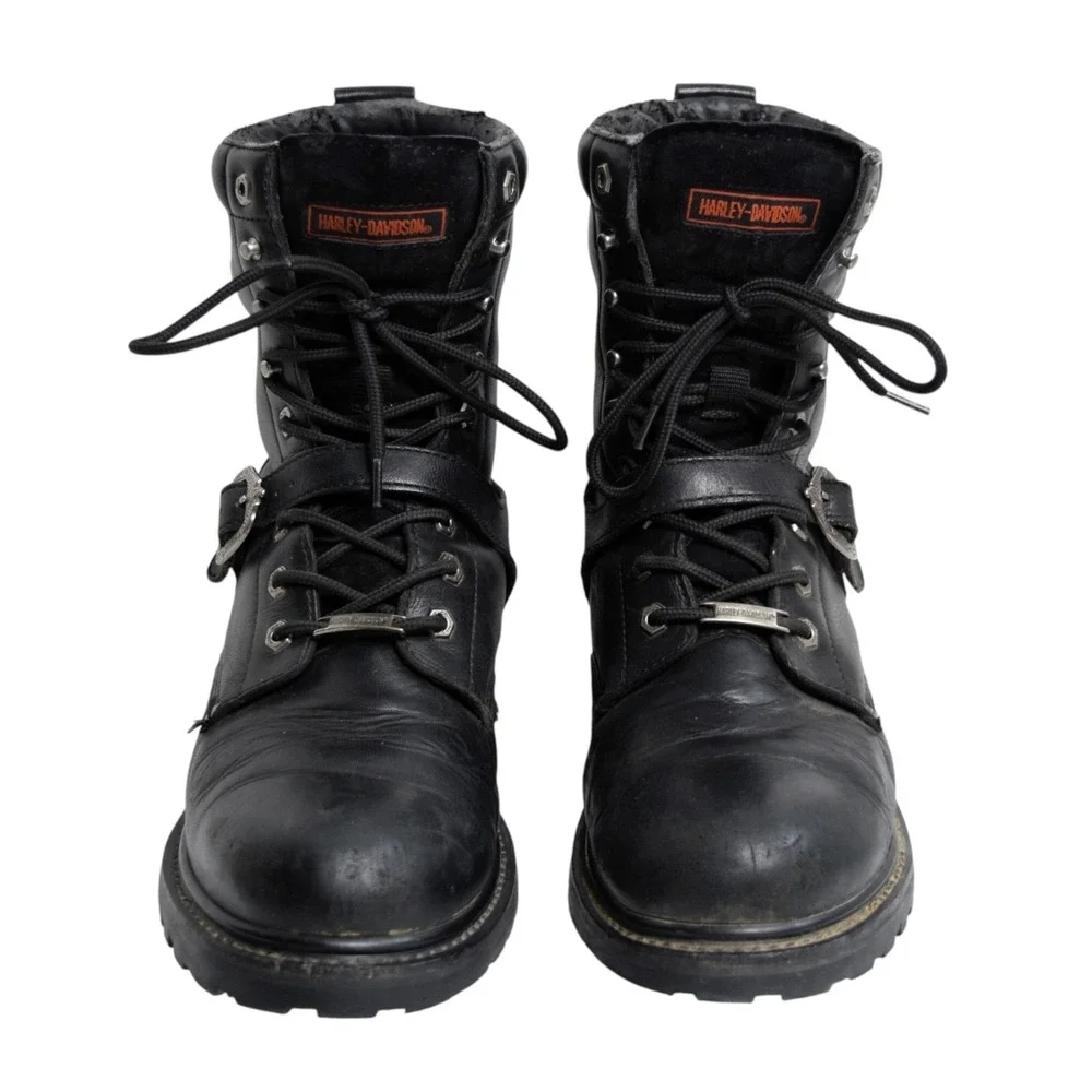 Harley-Davidson Faded Glory Mens 13 Black Leather Motorcycle Riding Boots 91003